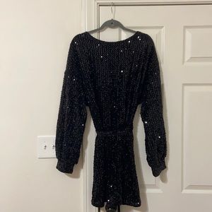 Black Sequin Dress